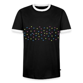 Pan dreiecke - Männer Kontrast-T-Shirt - Schwarz/Weiß - Vorne - AI Model Female 172 light (172cm) & AI Model Male 178 light (178cm)
