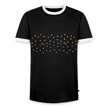 Gay pride triangles - Men's Ringer Shirt - black/white - Front - AI Model Female 172 light (172cm) & AI Model Male 178 light (178cm)