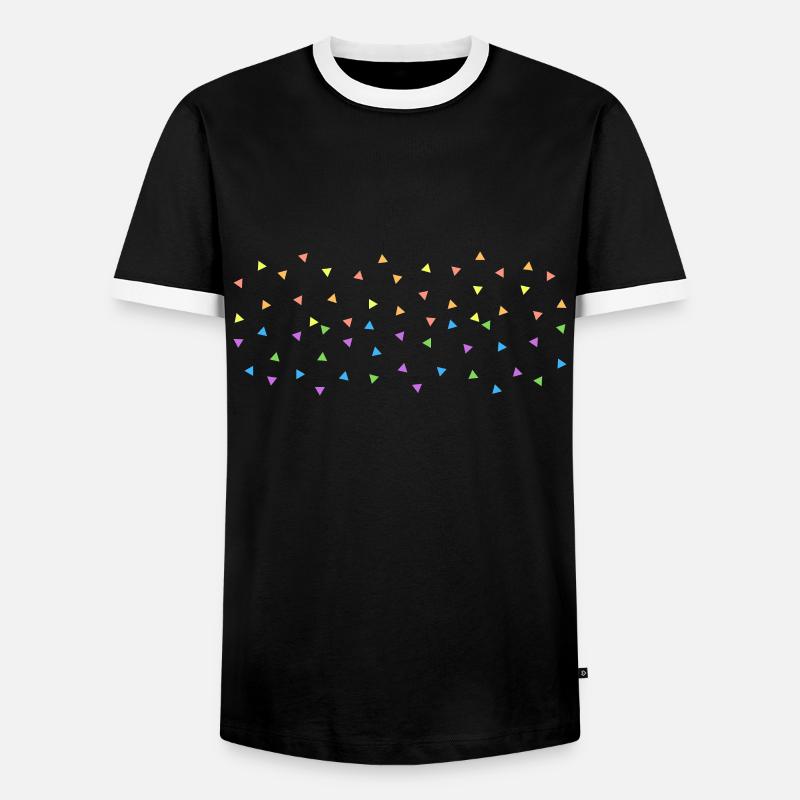 Gay pride triangles - Men's Ringer Shirt - black/white