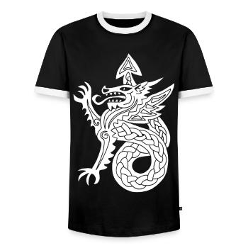 Dragon blanc - T-shirt contrasté Homme - noir/blanc - Devant - AI Model Female 172 light (172cm) & AI Model Male 178 light (178cm)