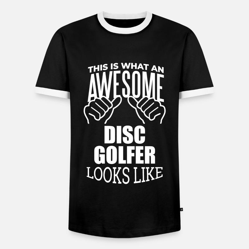 Disc Golf - Men's Ringer Shirt - black/white