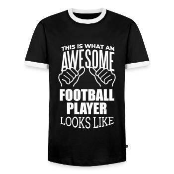 Fußball Fußball Fußball - Männer Kontrast-T-Shirt - Schwarz/Weiß - Vorne - AI Model Female 172 light (172cm) & AI Model Male 178 light (178cm)