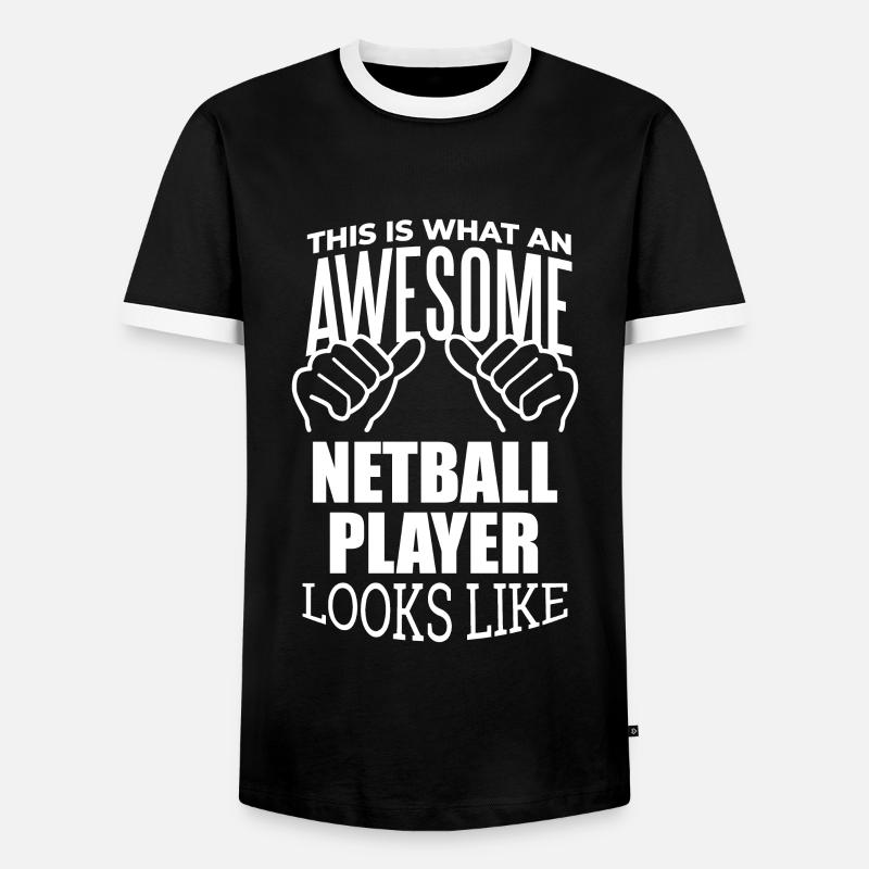 Netball - Men's Ringer Shirt - black/white