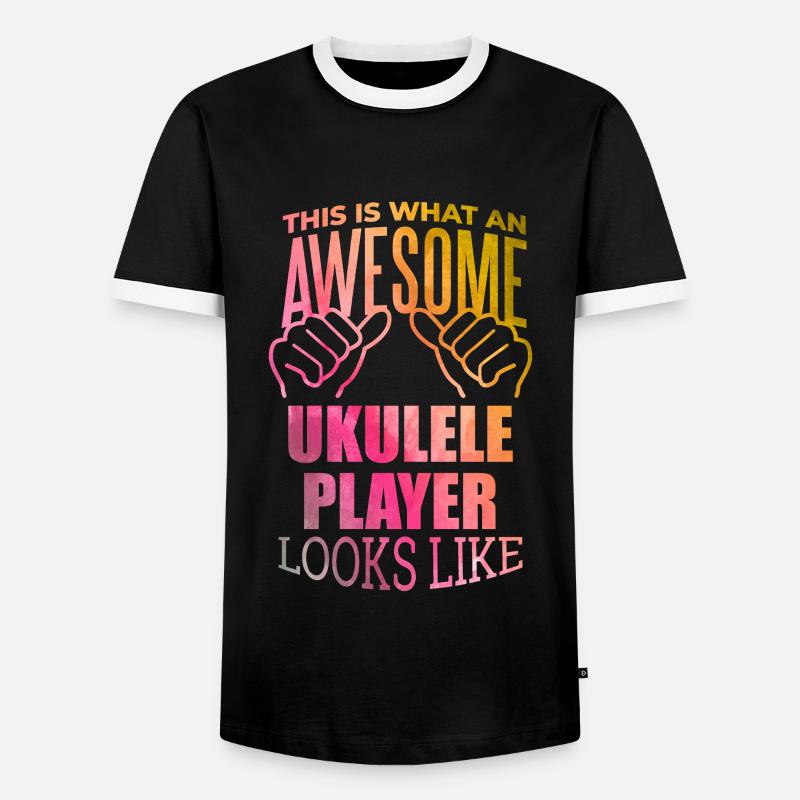 Ukulele - Men's Ringer Shirt - black/white