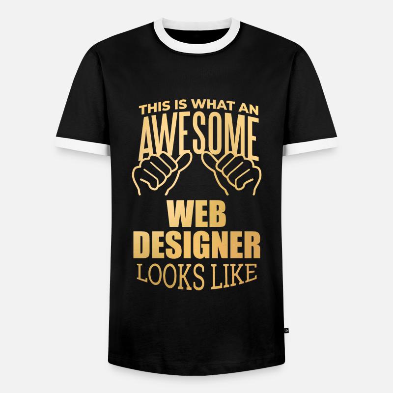 Web Designer - Men's Ringer Shirt - black/white