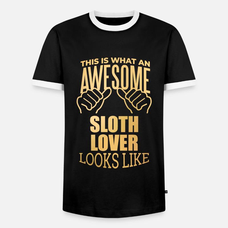 Faultier - Männer Kontrast-T-Shirt - Schwarz/Weiß