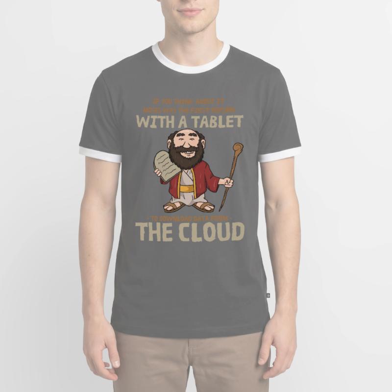 Moses Cloud Tablet Server Admin Tech Support Men's Ringer Shirt