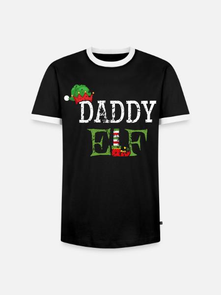 Daddy Elf - Papa der Weihnachts-Elf - Männer Kontrast-T-Shirt - Schwarz/Weiß