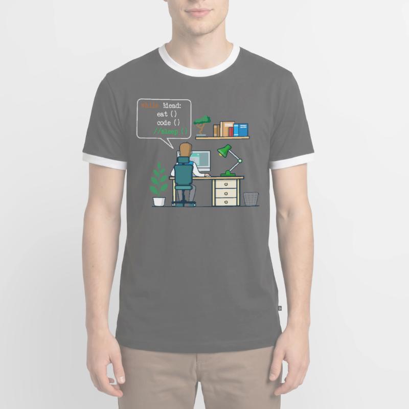 Eat Code Sleep | Funny Coder Programmer Men's Ringer Shirt