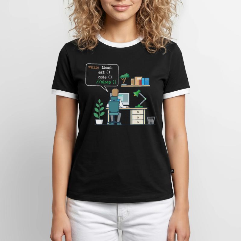 Eat Code Sleep | Funny Coder Programmeur T-shirt contrasté Homme