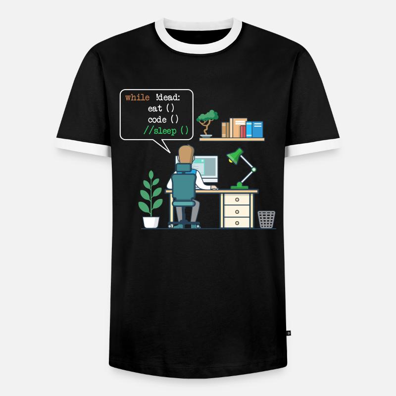 Eat Code Sleep | Funny Coder Programmierer - Männer Kontrast-T-Shirt - Schwarz/Weiß