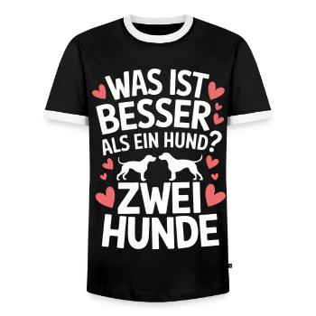 Hund Hunde Haustier Lustige Sprüche - Männer Kontrast-T-Shirt - Schwarz/Weiß - Vorne - AI Model Female 172 light (172cm) & AI Model Male 178 light (178cm)