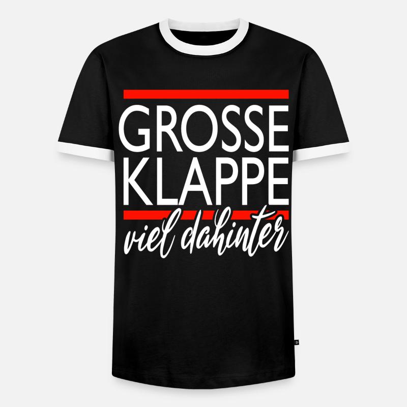 große klappe - viel dahinter - Männer Kontrast-T-Shirt - Schwarz/Weiß