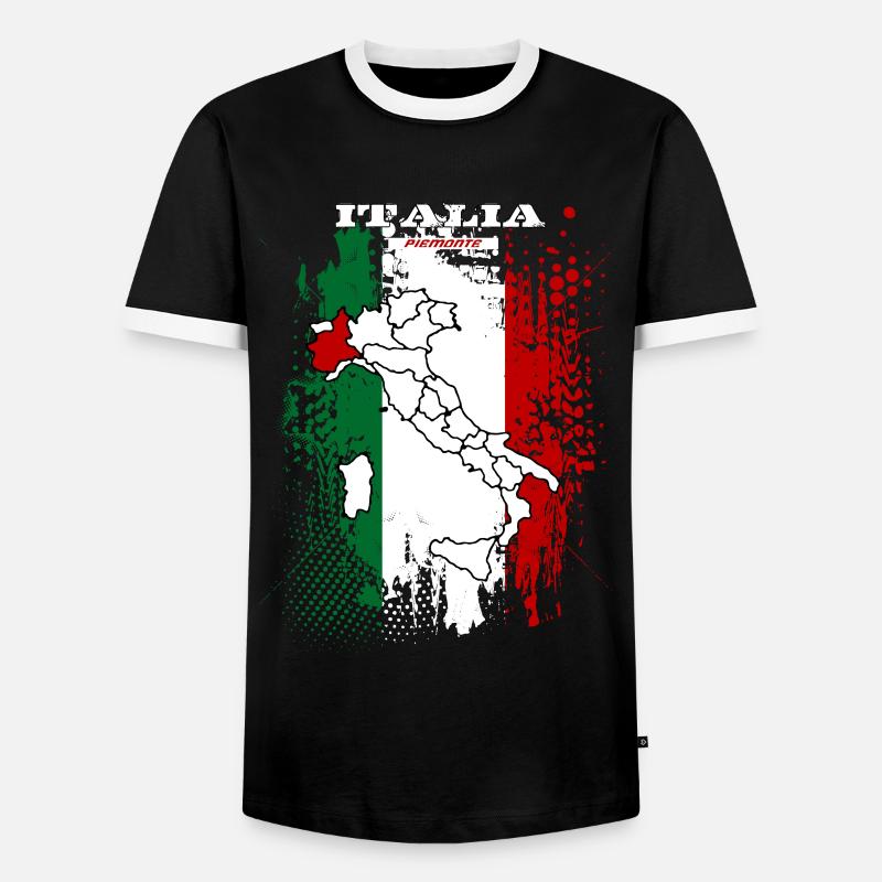 Piemonte - Männer Kontrast-T-Shirt - Schwarz/Weiß