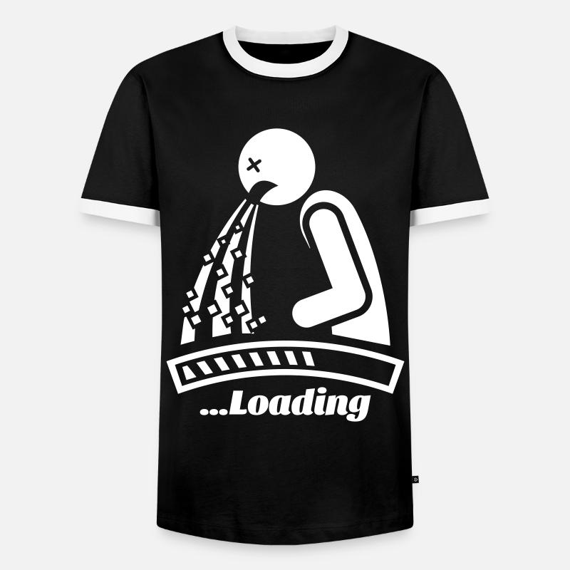 puke loading - Men's Ringer Shirt - black/white
