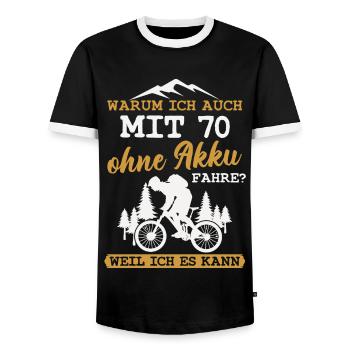 70 Geburtstag Radfahrer 70 Jahre Geschenk - Männer Kontrast-T-Shirt - Schwarz/Weiß - Vorne - AI Model Female 172 light (172cm) & AI Model Male 178 light (178cm)