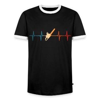 Holzfäller Herzschlag Kettensäge Baumfäller - Männer Kontrast-T-Shirt - Schwarz/Weiß - Vorne - AI Model Female 172 light (172cm) & AI Model Male 178 light (178cm)