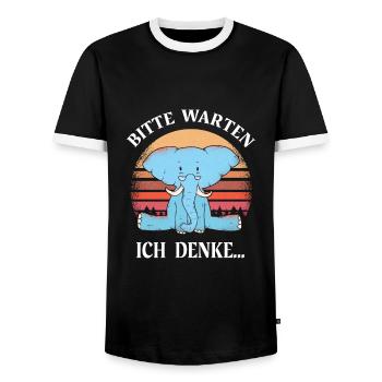 Ich denke Programmierer Computer Nerd Sprüche cool - Männer Kontrast-T-Shirt - Schwarz/Weiß - Vorne - AI Model Female 172 light (172cm) & AI Model Male 178 light (178cm)