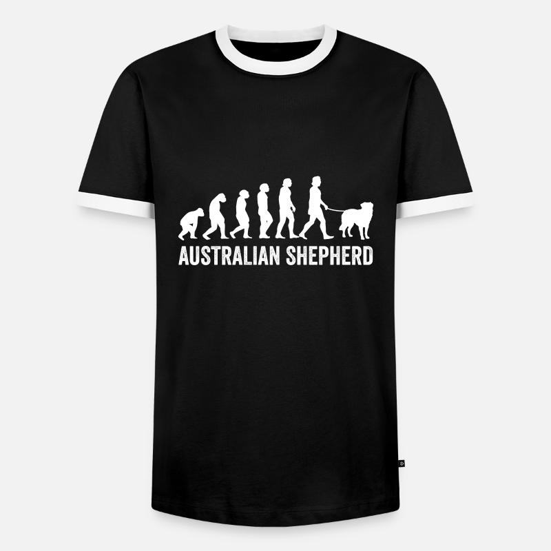 Australian Shepherd Evolution - Men's Ringer Shirt - black/white