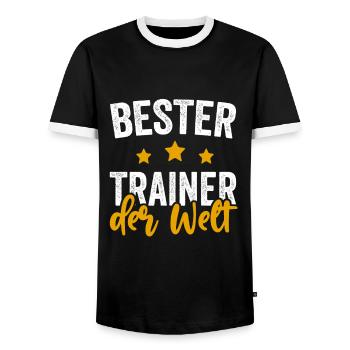Bester Trainer der Welt Geschenkidee - Männer Kontrast-T-Shirt - Schwarz/Weiß - Vorne - AI Model Female 172 light (172cm) & AI Model Male 178 light (178cm)