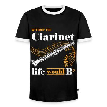 Klarinette lustiger Spruch Musiker Geschenk - Männer Kontrast-T-Shirt - Schwarz/Weiß - Vorne - AI Model Female 172 light (172cm) & AI Model Male 178 light (178cm)