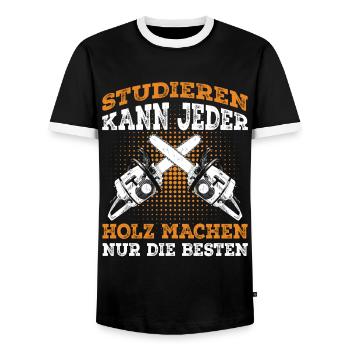 Holzfäller Spruch Förster Waldarbeiter - Männer Kontrast-T-Shirt - Schwarz/Weiß - Vorne - AI Model Female 172 light (172cm) & AI Model Male 178 light (178cm)