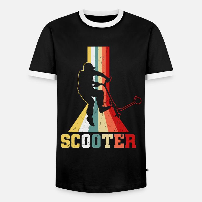 Scooter Stunt Tretroller Geschenkidee - Männer Kontrast-T-Shirt - Schwarz/Weiß
