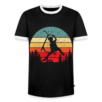 Scooter Stunt Tretroller Geschenkidee - Männer Kontrast-T-Shirt - Schwarz/Weiß - Vorne - AI Model Female 172 light (172cm) & AI Model Male 178 light (178cm)