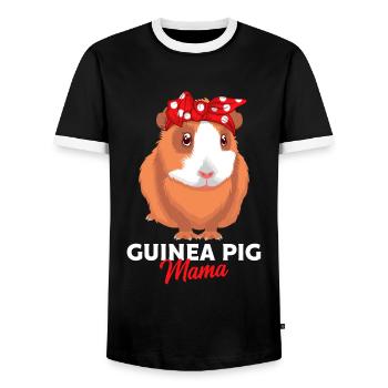 Maman de cochon d'Inde disant cadeau - T-shirt contrasté Homme - noir/blanc - Devant - AI Model Female 172 light (172cm) & AI Model Male 178 light (178cm)