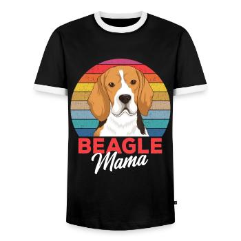 Idée cadeau maîtresse propriétaire de chien Beagle maman - T-shirt contrasté Homme - noir/blanc - Devant - AI Model Female 172 light (172cm) & AI Model Male 178 light (178cm)