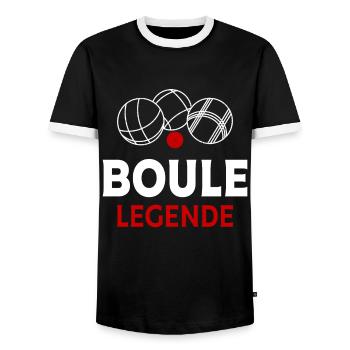 Boule Legende Boules Petanque Geschenk - Männer Kontrast-T-Shirt - Schwarz/Weiß - Vorne - AI Model Female 172 light (172cm) & AI Model Male 178 light (178cm)