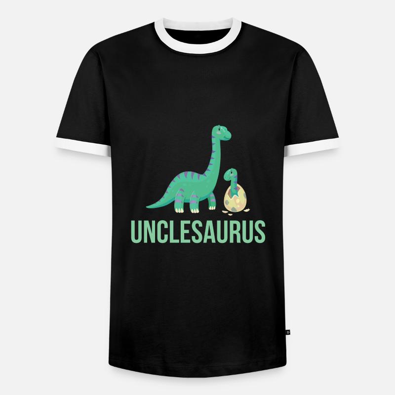 Uncle Saurus - Männer Kontrast-T-Shirt - Schwarz/Weiß