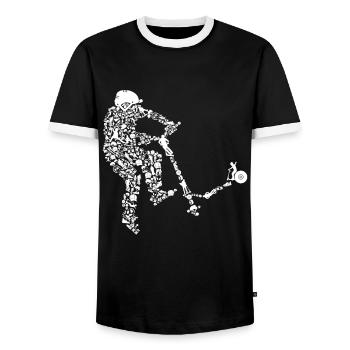 Scooter scooter stunt scooter gift - Men's Ringer Shirt - black/white - Front - AI Model Female 172 light (172cm) & AI Model Male 178 light (178cm)