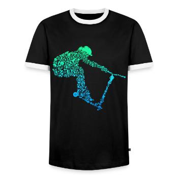Scooter Stunt Tretroller Geschenk - Männer Kontrast-T-Shirt - Schwarz/Weiß - Vorne - AI Model Female 172 light (172cm) & AI Model Male 178 light (178cm)
