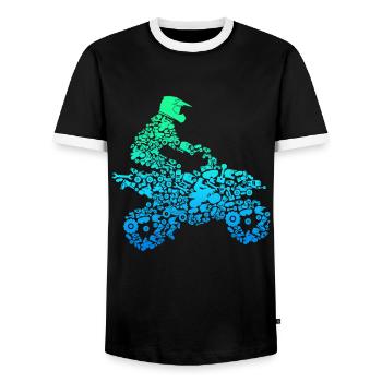 Quad Fahrer Offroad ATV Quad Biker - Männer Kontrast-T-Shirt - Schwarz/Weiß - Vorne - AI Model Female 172 light (172cm) & AI Model Male 178 light (178cm)