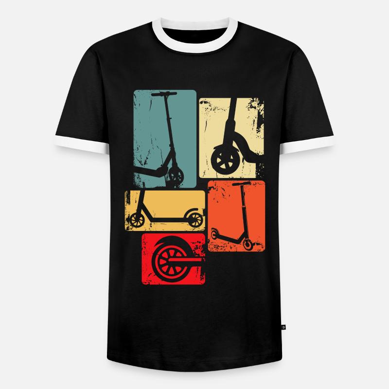Scooter Roller Stunt Tretroller Geschenk - Männer Kontrast-T-Shirt - Schwarz/Weiß