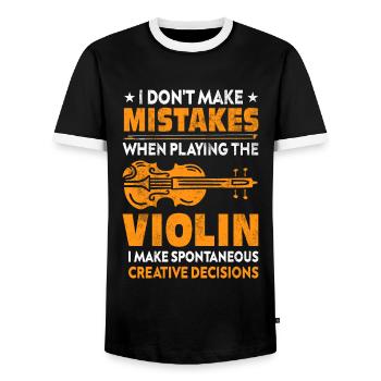 Violon violon - T-shirt contrasté Homme - noir/blanc - Devant - AI Model Female 172 light (172cm) & AI Model Male 178 light (178cm)