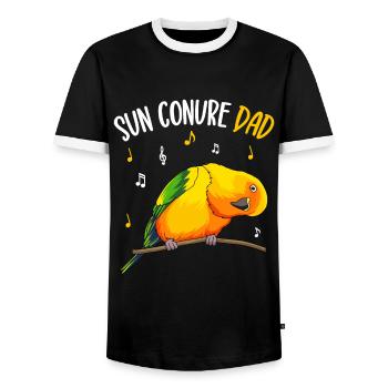Sonnensittich Papa Vogel Liebhaber - Männer Kontrast-T-Shirt - Schwarz/Weiß - Vorne - AI Model Female 172 light (172cm) & AI Model Male 178 light (178cm)