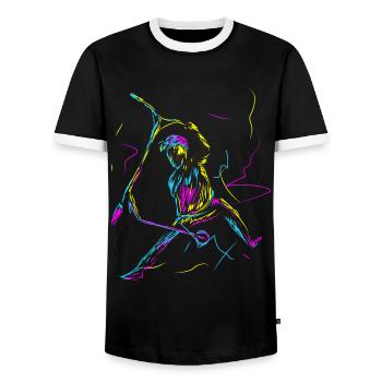 Scooter Roller Stunt Tretroller Retro - Männer Kontrast-T-Shirt - Schwarz/Weiß - Vorne - AI Model Female 172 light (172cm) & AI Model Male 178 light (178cm)