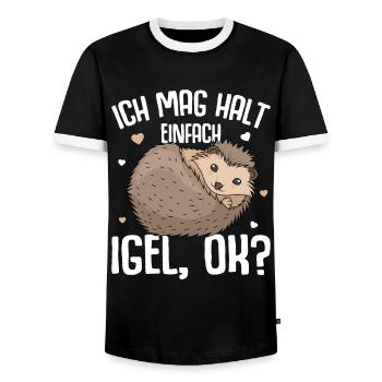 Igel Spruch Ich mag halt Igel Kinder Damen - Männer Kontrast-T-Shirt - Schwarz/Weiß - Vorne - AI Model Female 172 light (172cm) & AI Model Male 178 light (178cm)