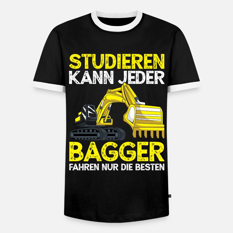 Baggerfahrer Studieren Kann Jeder Bagger - Männer Kontrast-T-Shirt - Schwarz/Weiß