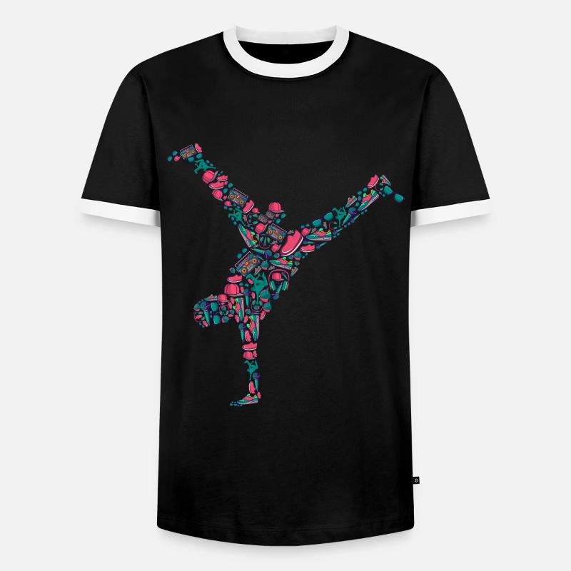 Breakdance Breakdancer Breakdancing - Men's Ringer Shirt - black/white