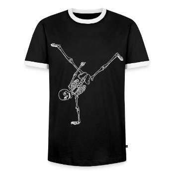 Breakdance Breakdancer Breakdancing - Men's Ringer Shirt - black/white - Front - AI Model Female 172 light (172cm) & AI Model Male 178 light (178cm)
