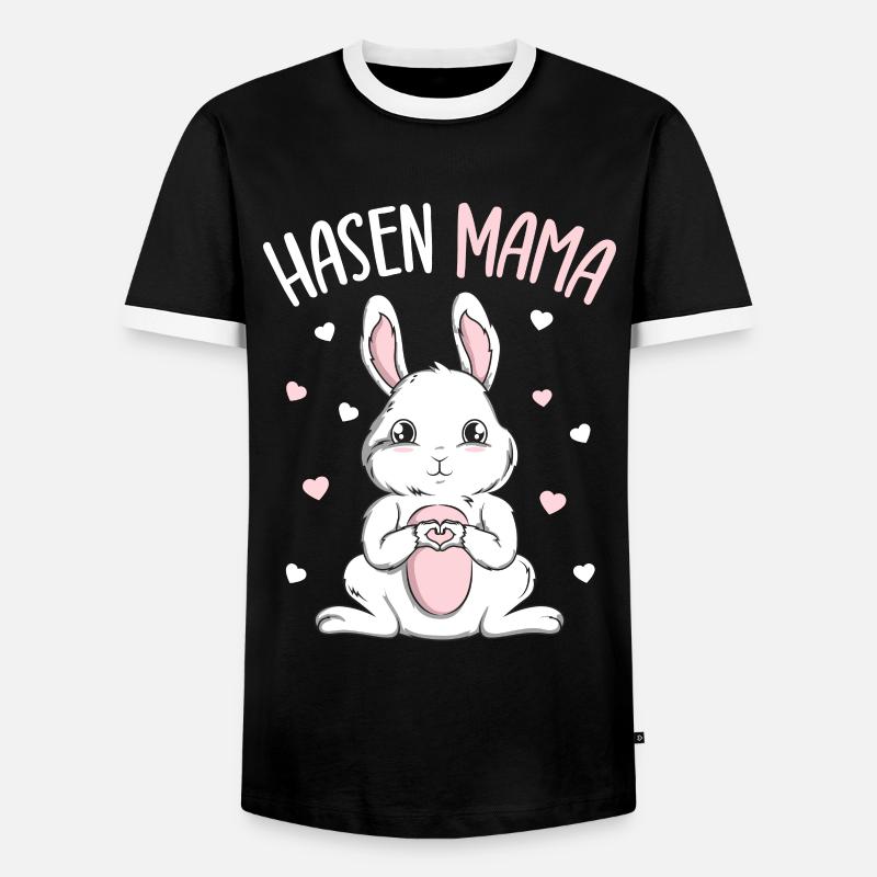 Rabbit Rabbit Mama Rabbit - Men's Ringer Shirt - black/white