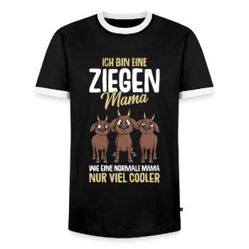 Ziegen Mama Landwirtin Ziege - Männer Kontrast-T-Shirt - Schwarz/Weiß - Vorne - AI Model Female 172 light (172cm) & AI Model Male 178 light (178cm)