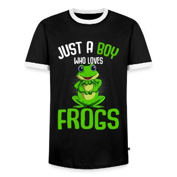 Frosch Junge Haustier Frösche - Männer Kontrast-T-Shirt - Schwarz/Weiß - Vorne - AI Model Female 172 light (172cm) & AI Model Male 178 light (178cm)