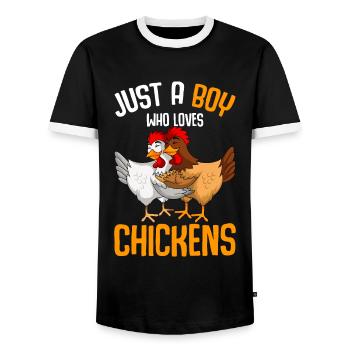 Hühner Junge Huhn Geschenk - Männer Kontrast-T-Shirt - Schwarz/Weiß - Vorne - AI Model Female 172 light (172cm) & AI Model Male 178 light (178cm)