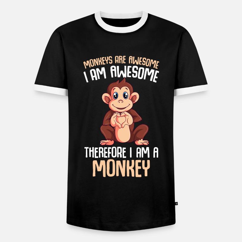Monkey Lover Monkey Gift - Men's Ringer Shirt - black/white