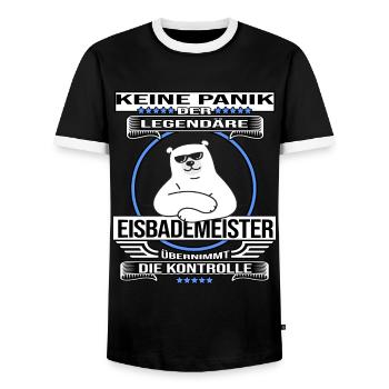 eisbad winterbader eisbader eisbademeister king - Männer Kontrast-T-Shirt - Schwarz/Weiß - Vorne - AI Model Female 172 light (172cm) & AI Model Male 178 light (178cm)