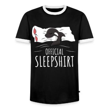 Orca Wal Schlafshirt - Männer Kontrast-T-Shirt - Schwarz/Weiß - Vorne - AI Model Female 172 light (172cm) & AI Model Male 178 light (178cm)
